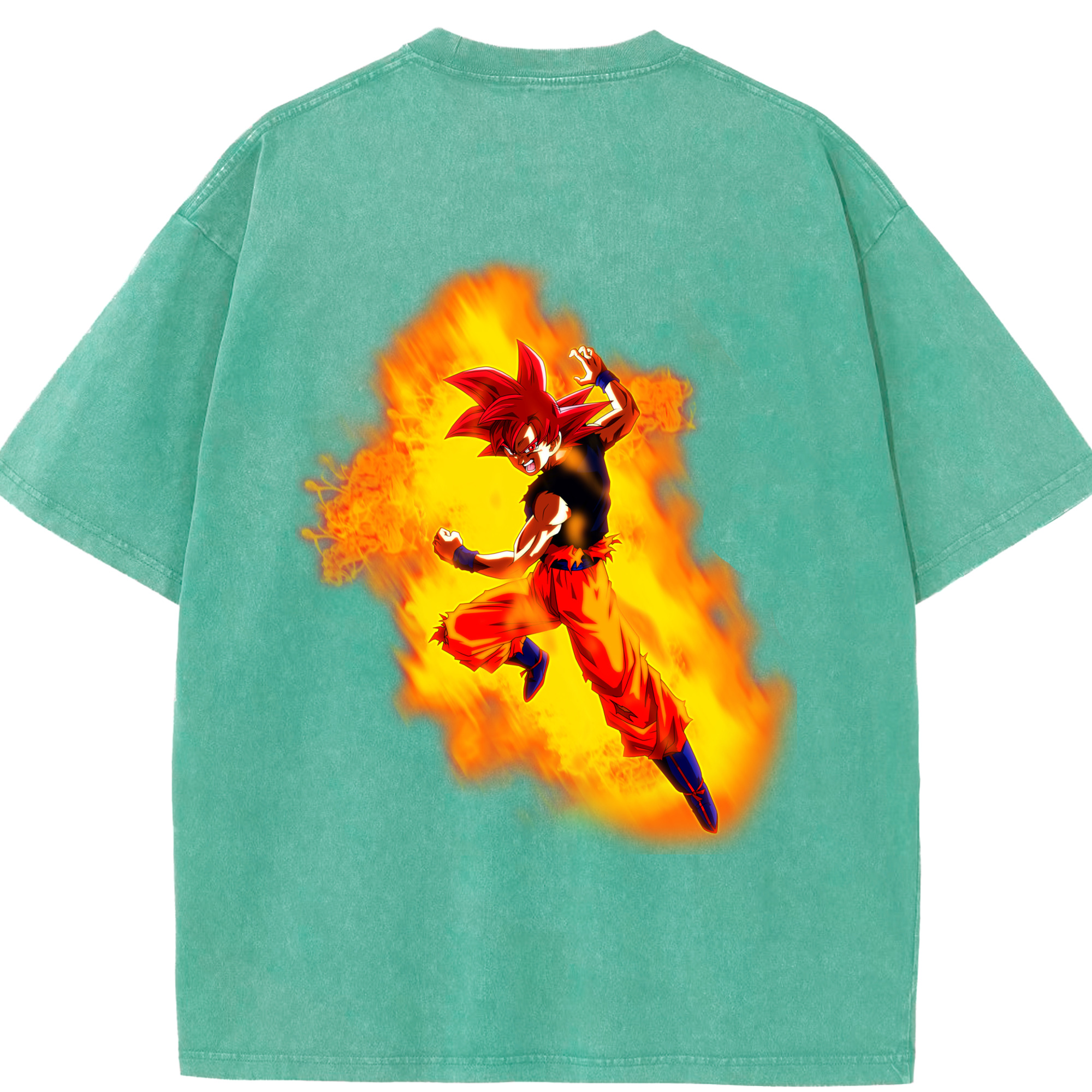 （画像用） ドラゴンボール 孫悟空（そん ごくう）Son Goku カカロット DRAGON BALL Kakarotto 綿100% ヴィンテージ風 半袖Tシャツ（背面プリント）